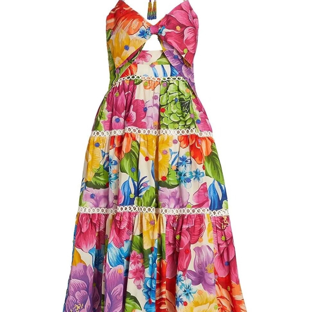 Farm Rio Rainbow Chita Midi Dress- NWT
